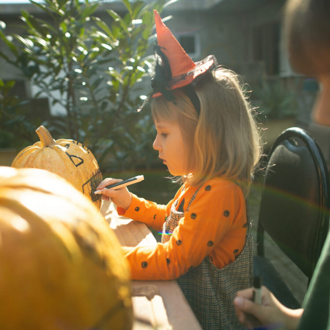 Boy and girl on Halloween